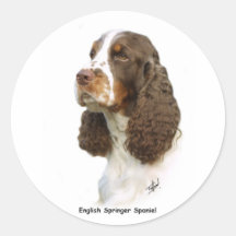 Englischer SpringerSpaniel 8M15D-05 Runde Aufkleber