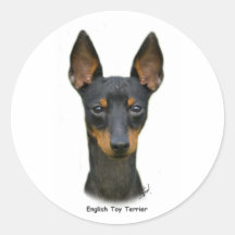 Englisches Spielzeug Terrier 9R095D-013 Runder Aufkleber