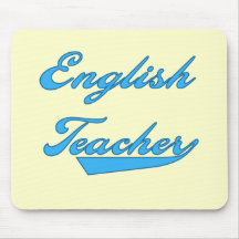 Englischlehrer-blaue Text-T-Shirts und Geschenke Mousepads