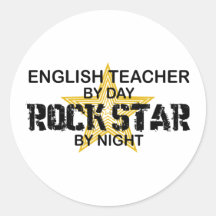 Englischlehrer-Rockstar Runder Aufkleber