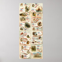 Enormes Vintages Patriotismus ABC-Alphabet-Plakat