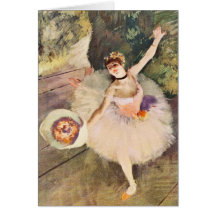 Entgasen Sie Ballerina mit Blumenstrauß der Blumen Karte