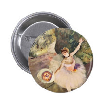 Entgasen Sie Ballerina mit einem Blumenstrauß des  Anstecknadelbuttons