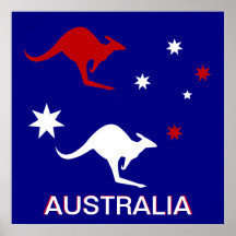 Entwurf Australien-Kängurus und des Kreuzes des Sü Posterdruck