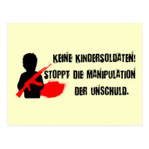 Entwurf für Kinderrechte: Keine Kindersoldaten! Postkarten