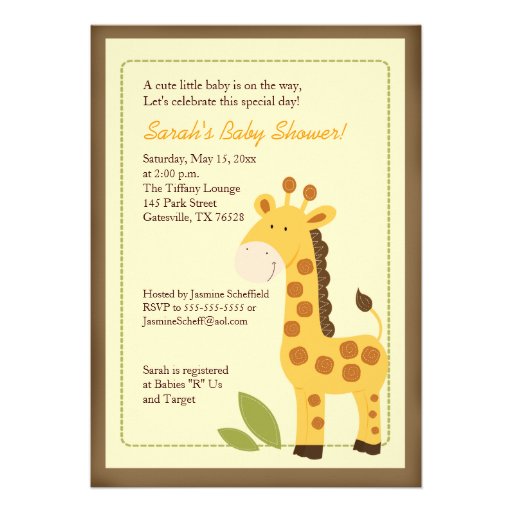 Entzückende Giraffen-Dschungel-12x18 Baby-Duschen-