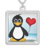 Entzückende Pinguin-Herz-Ballon-Halskette