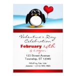 Entzückende Pinguin-Herz-Valentinstag-Einladungen