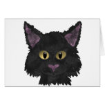 Entzückende schwarze Katze Karte