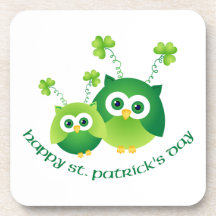 Entzückenden St Patrick Tageseulen-T-Shirts, Gesch Untersetzer