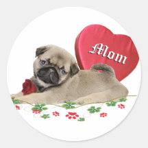 Entzückender Mops-Mamma-Entwurf Runder Sticker