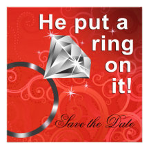 Er setzte einen Ring auf ihn - Save the Date Personalisierte Ankündigung