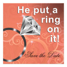 Er setzte einen Ring auf ihn - Save the Date Ankündigungskarte
