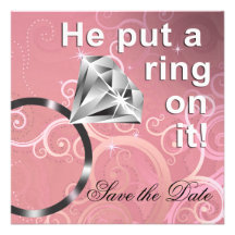 Er setzte einen Ring auf ihn - Save the Date Personalisierte Einladungskarten