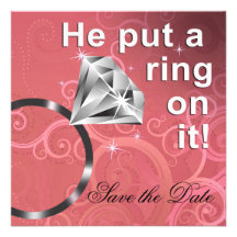 Er setzte einen Ring auf ihn - Save the Date Personalisierte Ankündigung