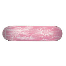 Erblassen Sie - rosa Blumen-grafischen Entwurf Skateboarddeck
