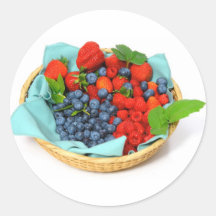 Erdbeerblaubeeren und -himbeeren runde sticker