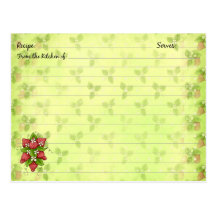 Erdbeerrezept-Karten Postkarte