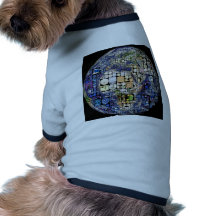 Erdcollagen-Kunst Hund Tshirt