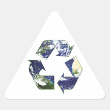 Erde - recycelnd dreieckige aufkleber