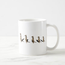Erdmännchen in Reihe Kaffeehaferl
