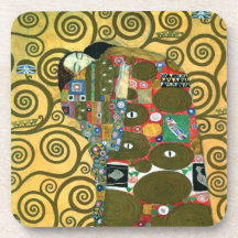 Erfüllung (die Umarmung) durch Gustav Klimt Drink Untersetzer