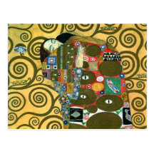 Erfüllung (die Umarmung) durch Gustav Klimt Postkarte