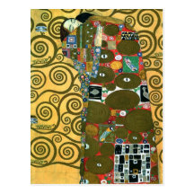 Erfüllung (die Umarmung) durch Gustav Klimt Postkarte