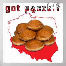 erhaltenes paczki? Polnische Karte Plakatdruck