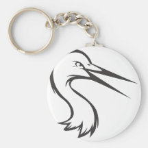 Ernster großer Reiher-Vogel in Schwarzweiss Schlüsselband