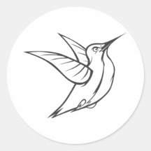 Ernster karminroter Throated Kolibri im Schwarzen Runde Sticker