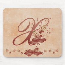 Erntedank-Monogramm-Buchstabe X Mousepad