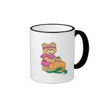 Ernten des thankgiving Teddybärentwurfs des Mädche Kaffee Tassen