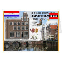 Errichten Sie einen Amsterdam-Kanal-Haus-Schnitt u Grußkarte
