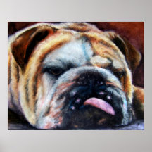 Erschöpfte (Bulldoggen-) Drucke Posterdrucke