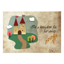 Erschöpfte Märchen-Schloss-Hochzeits-Einladung