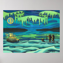 Erste Nations-Malerei-Druckinuit-Liebe-Wohngestalt Plakat