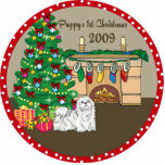Erste Verzierung 2009 des maltesischen Welpen Weih Fotoskulptur