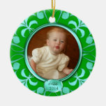 Erste Verzierung des grünen Rolle-Babys Weihnachts Weinachtsornamente