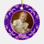 Erste Verzierung des lila Rolle-Babys Weihnachts Weihnachtsbaum Ornament