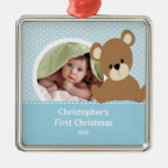 Erste Weihnachtsfoto-Verzierungs-niedlicher Baby-B Ornamente