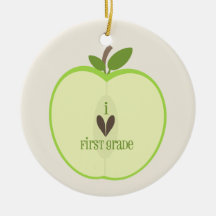 Erster Grad-Lehrer-Verzierung - grünes Apple halb Ornament