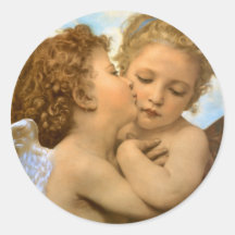Erster Kuss durch Bouguereau, Vintage viktorianisc Sticker