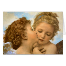 Erster Kuss durch Bouguereau, Vintage viktorianisc Grußkarten