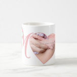 Erstes Mutter-Tagesneues Mama-Rosa-Herz-Foto Kaffeetasse