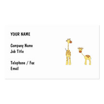 Erwachsener und Baby-Giraffe. Cartoon Visitenkarten