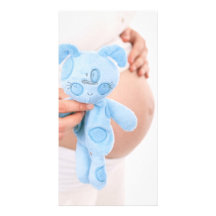 Erwartung des Babys --Schwangere Bauchanmerkungska Foto Karte