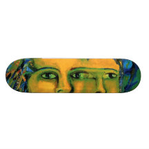 Erwartung - Gold und Smaragd-Göttin Skate Board