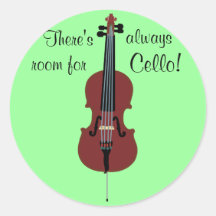Es gibt immer Raum für Cello! Runde Sticker