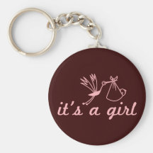 Es ist ein Mädchen-Rosa und ein Brown Keychain Schlüsselbänder